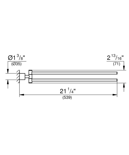 Grohe İkili Havluluk 54 cm Atrio Brushed Hard Graphite - 40308AL3 - Thumbnail