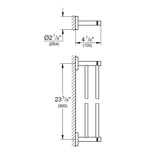 Grohe İkili Havluluk 60 cm Essentials Brushed Cool Sunrise - 40802GN1 - Thumbnail