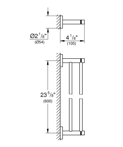 Grohe İkili Havluluk 60 cm Essentials Brushed Cool Sunrise - 40802GN1 - Thumbnail