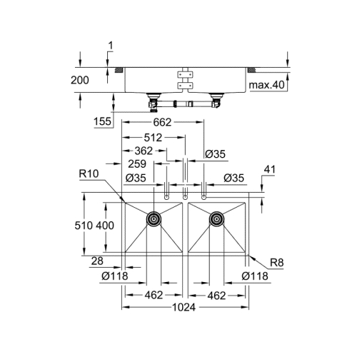 Grohe K800 Eviye Paslanmaz Çelik - 31585SD1 - Thumbnail