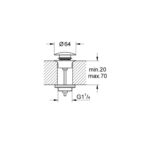 Grohe Lavabo Sifon Tapası Bas-Aç Hard Graphite - 65807A00 - Thumbnail