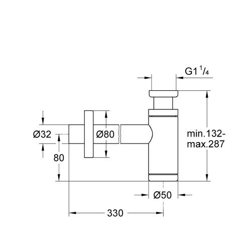 Grohe Lavabo Sifonu 330 mm Cool Sunrise - 28912GL0 - Thumbnail