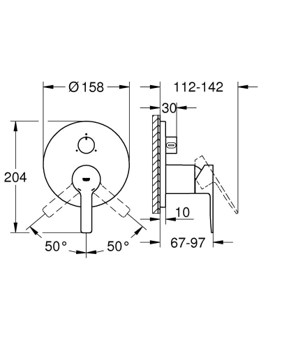 Grohe Lineare Ankastre Banyo Duş Bataryası 3 çıkışlı divertörlü- 24095001 - Thumbnail