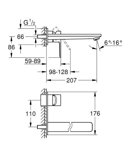 Grohe Lineare İki Delikli Lavabo Bataryası
L-Boyut Brushed Hard Graphite - 23444AL1 - Thumbnail