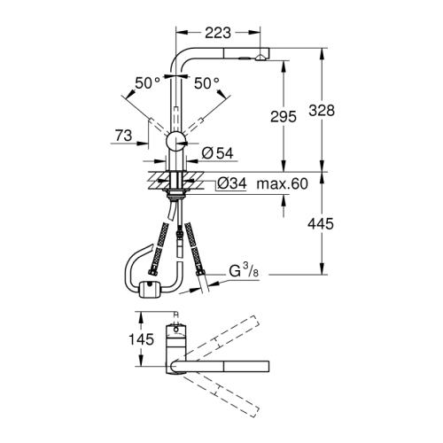 Grohe Minta Tek Kumandalı Eviye Bataryası Hard Graphite - 30274A00 - Thumbnail