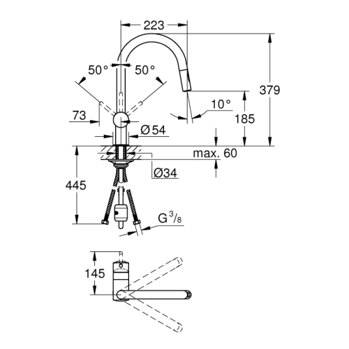 Grohe Minta Tek Kumandalı Eviye Bataryası Brushed Warm Sunset - 32321DL2 - Thumbnail