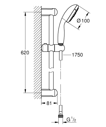 Grohe New Tempesta 100 Duş Seti 4 Akışlı - 27645001 - Thumbnail