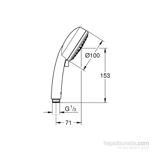 Grohe New Tempesta Cosmopolitan 100 El Duşu 3 Akışlı 27574002 - Thumbnail