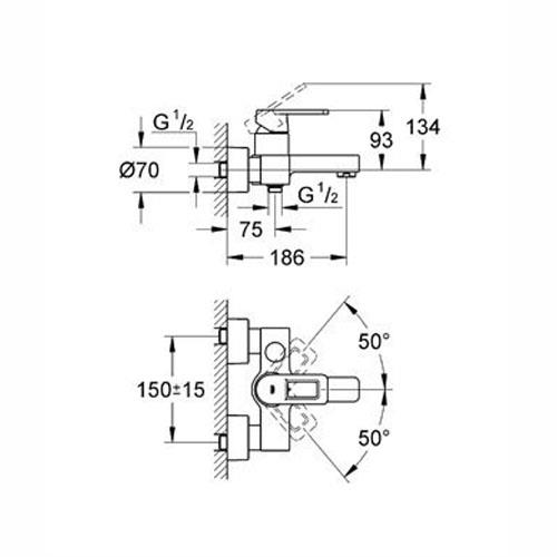 Grohe Quadro Banyo Bataryası Beyaz - 32638LS0 - Thumbnail