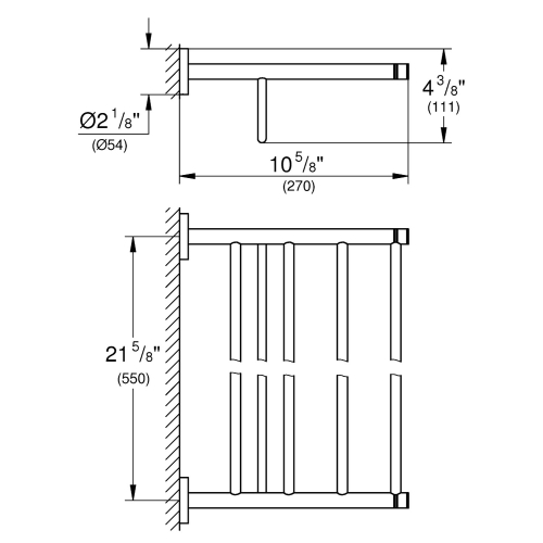 Grohe Raf Havluluk 55x27 cm Essentials Hard Graphite - 40800A01 - Thumbnail