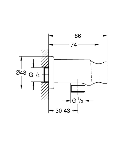 Grohe Rainshower Askılı Duş Çıkış Dirseği Brushed Hard Graphite - 26658AL0 - Thumbnail