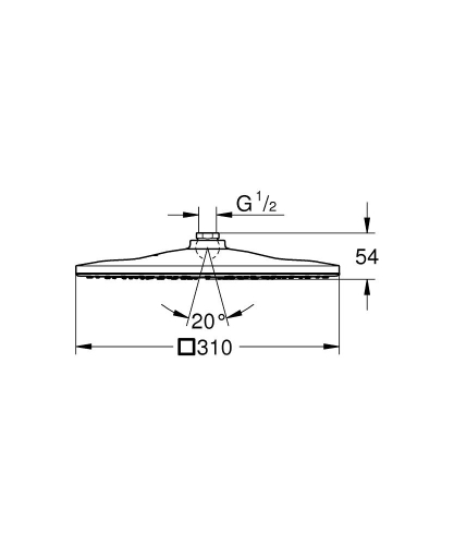 Grohe Rainshower Mono 310 Cube Tepe Duşu 1 Akışlı Krom-Beyaz- 26568LS0 - Thumbnail