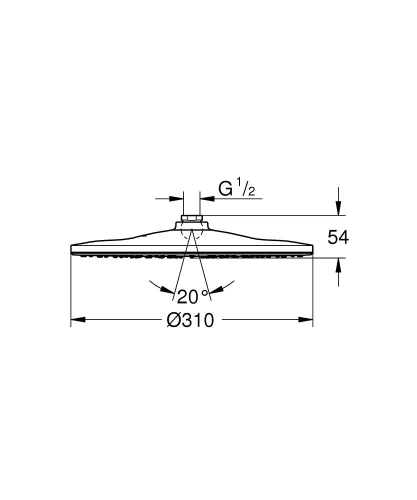 Grohe Rainshower Mono 310 Tepe Duşu 1 Akışlı- 26562000 - Thumbnail