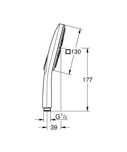 Grohe Rainshower Smartactive 130 Cube El Duşu 3 Akışlı Beyaz - 26582LS0 - Thumbnail