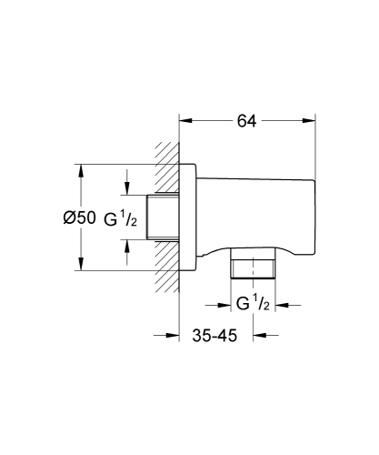 Grohe Rainshower Askılı Duş Çıkış Dirseği SuperSteel - 27057DC0 - Thumbnail