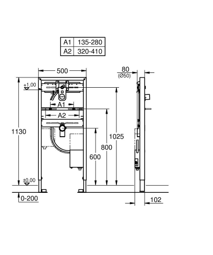 Grohe Fotoselli Duvardan Ank. Lavabo Bat. için iç gövde 38748002 - Thumbnail