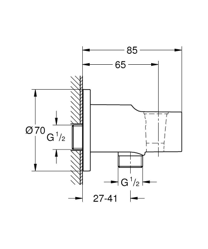 Grohe Relexa Duş Çıkış Dirseği El Duş Askılı - 28628001 - Thumbnail