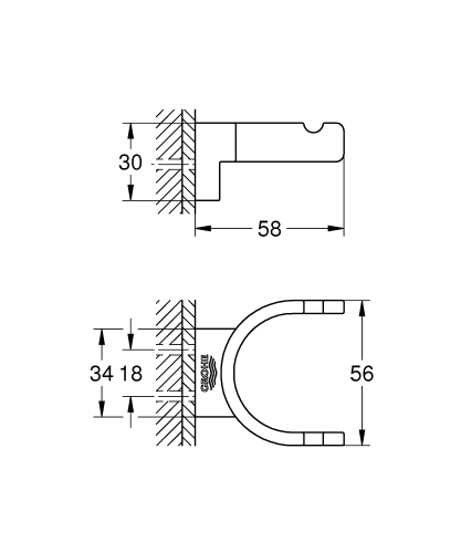 Grohe Selection Çift Havlu Askısı - 41049A00 - Thumbnail