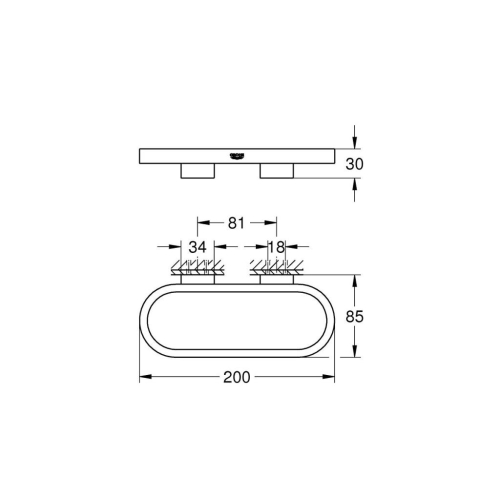 Grohe Selection Halka Havluluk Brushed Cool Sunrise - 41035GN0 - Thumbnail