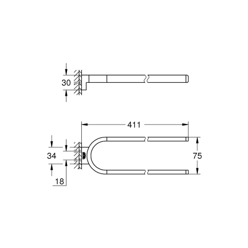 Grohe Selection Havlu Tutacağı, Sabit - 41059000 - Thumbnail