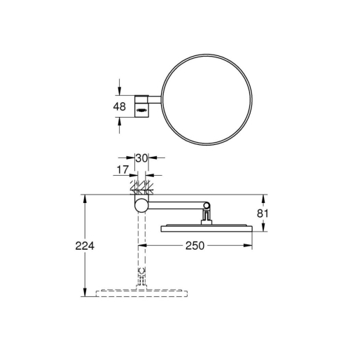 Grohe Selection Makyaj Aynası Hard Graphite - 41077A00 - Thumbnail