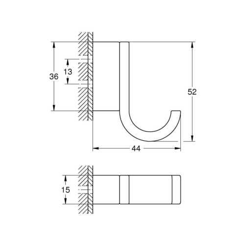 Grohe Selection Tekli Havlu Askısı Hard Graphite - 41039A00 - Thumbnail