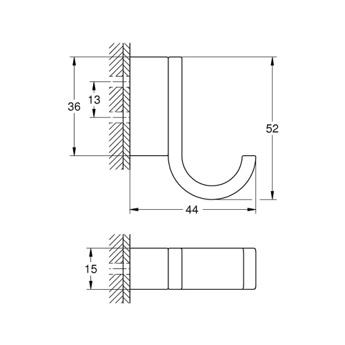 Grohe Selection Tekli Havlu Askısı Brushed Hard Graphite - 41039AL0 - Thumbnail