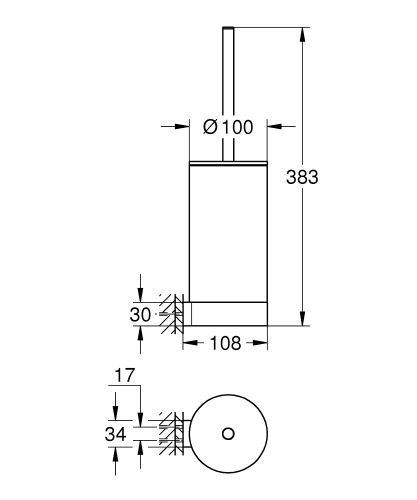 Grohe Selection Tuvalet Fırçası Seti - 41076DA0 - Thumbnail