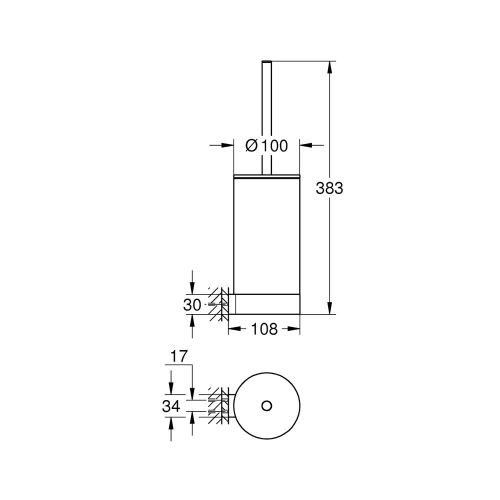 Grohe Selection Tuvalet Fırçası Seti Cool Sunrise - 41076GL0 - Thumbnail