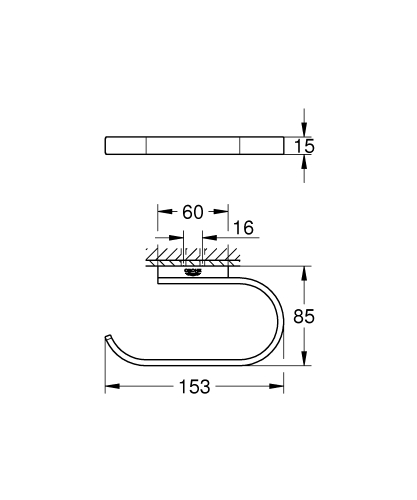 Grohe Selection Tuvalet Kağıtlığı Mat Siyah - 41220KF0 - Thumbnail