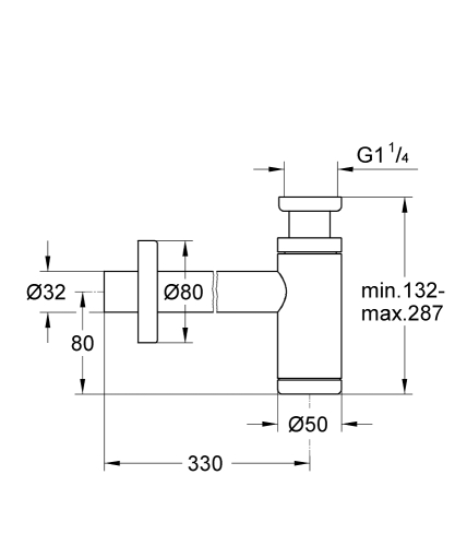 Grohe Sifon 1 1/4'' Mat Siyah - 29509KF0 - Thumbnail