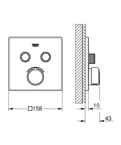 Grohe SmartControl Ankastre Mix Banyo Bataryası -29148000 - Thumbnail