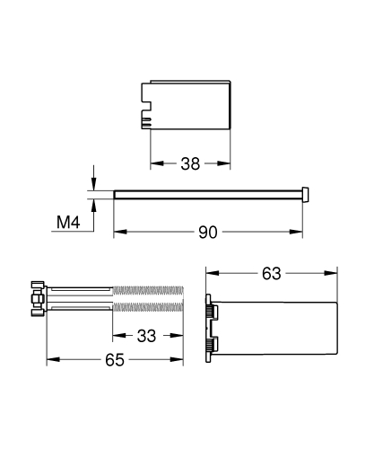 Grohe SmartControl Ankastre Banyo Bat. Uzatma Parçası - 14048000 - Thumbnail