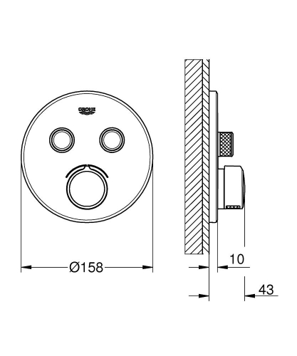 Grohe Smartcontrol Çift Valfli Akış Kontrollü Ankastre Duş Bataryası 29145000 - Thumbnail