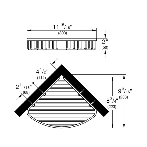 Grohe Tel Sabunluk Köşe 233x303x50 mm BauCosmo. Krom - 40663001 - Thumbnail