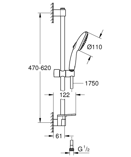 Grohe Tempesta 110 Duş Seti 2 Akışlı Rain,Jet - 26638003 - Thumbnail