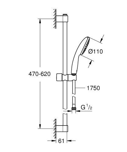 Grohe Tempesta 110 Duş Seti Tek Akışlı, Rain - 27853003 - Thumbnail