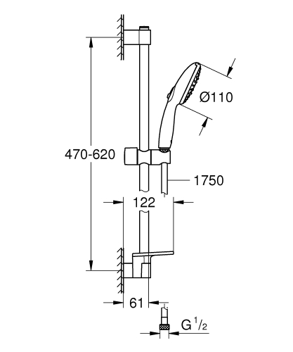 Grohe Tempesta 110 Duşu Seti 3 Akışlı Rain,Jet,Massage - 26917003 - Thumbnail