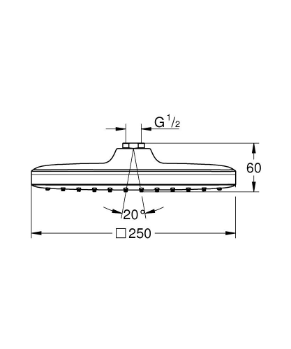 Grohe Tempesta 250 Cube Tepe Duşu 1 Sprey 26685000 - Thumbnail