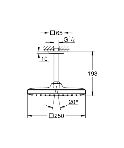 Grohe Tempesta 250 Cube Tepe Duşu Set 142 Mm, Tek Akışlı - 266882430 - Thumbnail