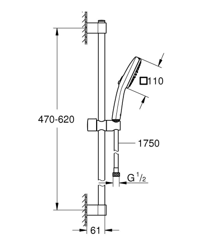 Grohe Tempesta Cube 110 Duş Seti 2 Akışlı Rain,Jet - 267482433 - Thumbnail