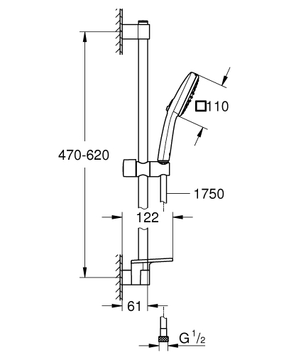 Grohe Tempesta Cube 110 Duş Seti 2 Akışlı Rain,Jet - 27928003 - Thumbnail