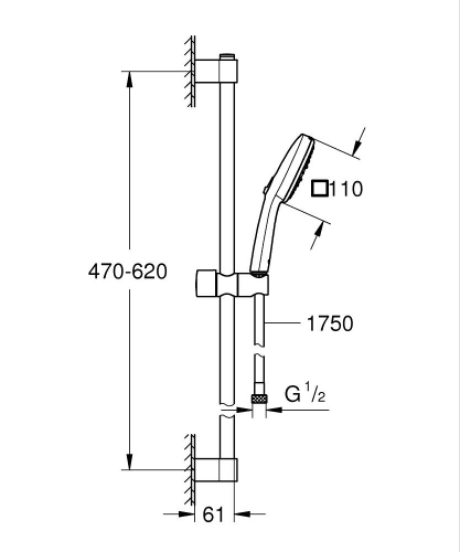 Grohe Tempesta Cube 110 Duş Seti 3 Akışlı Rain,Jet,Massage – 27579003 - Thumbnail