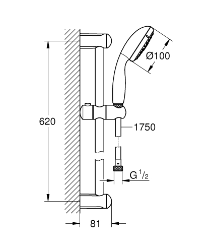 Grohe Tempesta Duş Seti 3 Fonksiyonlu El Duşlu Krom - 27644001 - Thumbnail