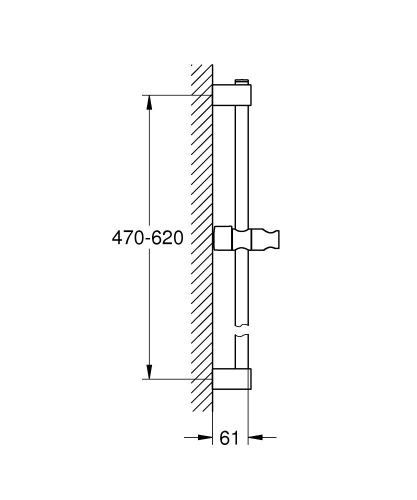 Grohe Tempesta Duş Sürgüsü 600 mm - 27523001 - Thumbnail