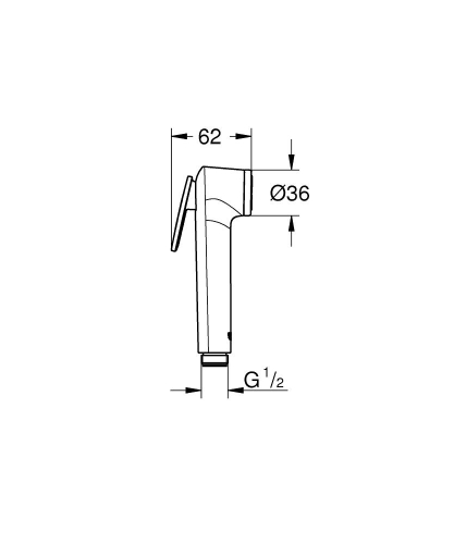 Grohe Tempesta-F Taharet Spreyi için El Duşu 1 Akışlı- 27512001 - Thumbnail