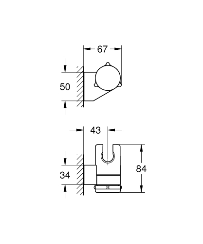 Grohe Tempesta Hareketli El Duşu Askısı - 27595001 - Thumbnail