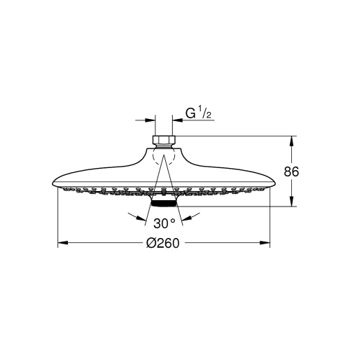 Grohe Tepe Duşu 26 cm 3 Akışlı Euphoria Krom - 26455000 - Thumbnail