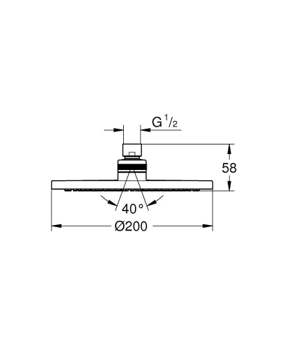 Grohe Tepe Duşu New Tempesta Krom 20 cm 27541001 - Thumbnail