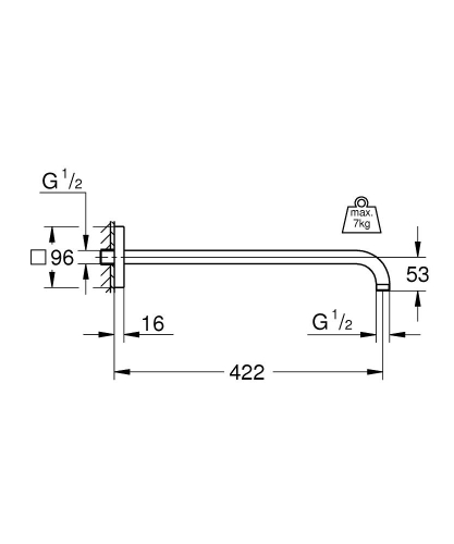 Grohe Rainshower Tepe Duşu Dirseği- 26145000 - Thumbnail